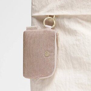 NEW**Lululemon Shimmering Pink & Gold Clippable Card Pouch Glitter